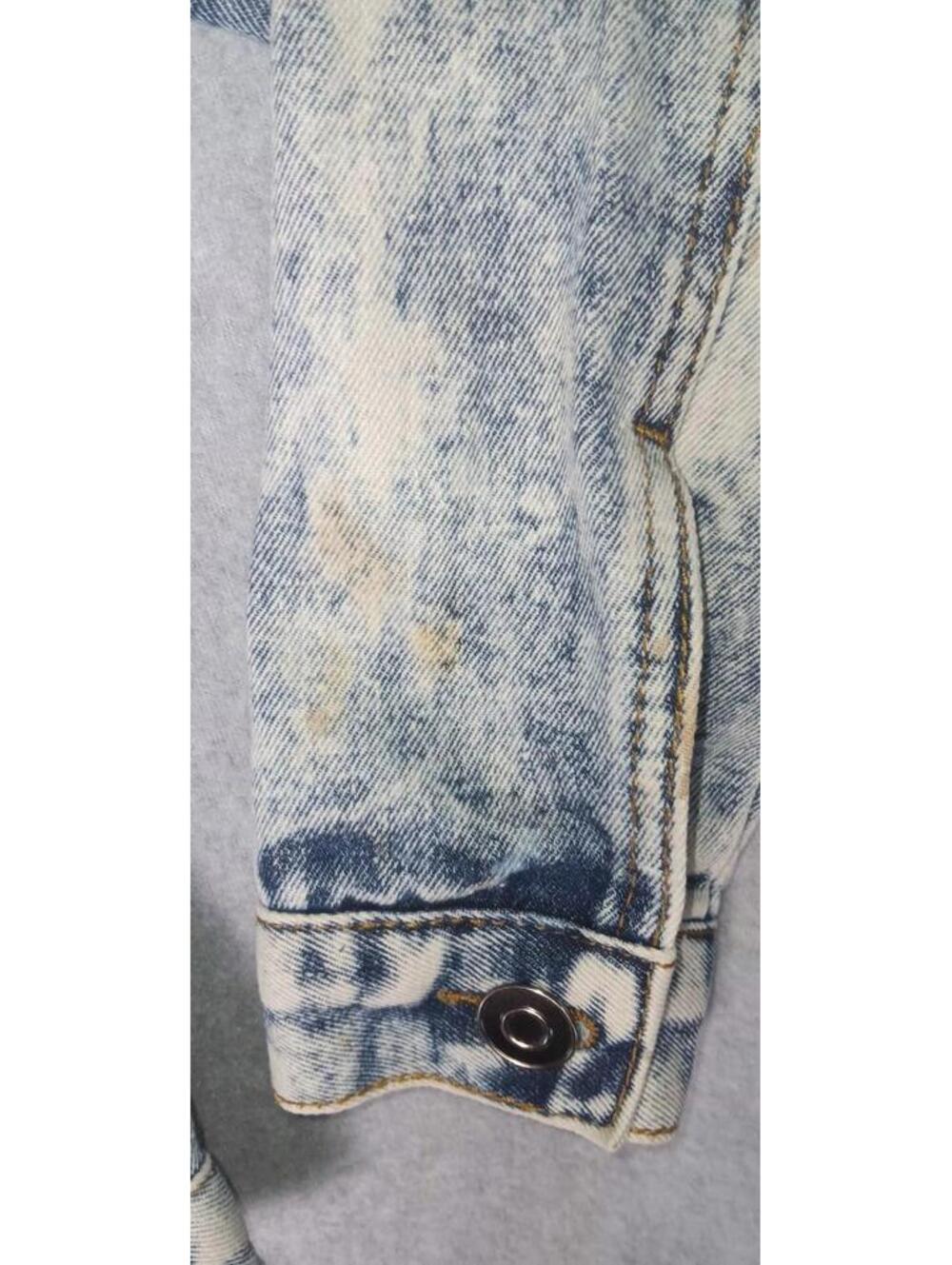 Carbon Denim Jean Jacket Mens Size Small Blue Jean Distressed Partial Acid Wash - Picture 7 of 13